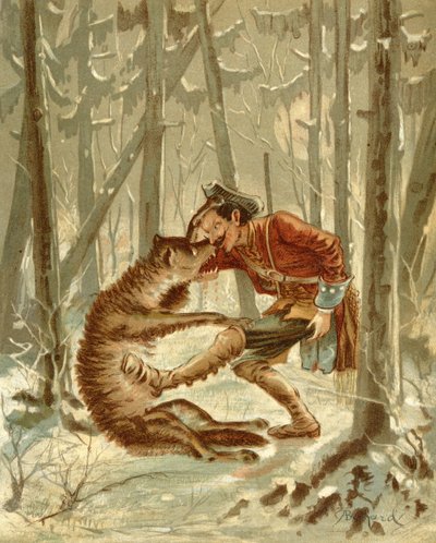 Encuentro del Barón Munchausen con un lobo, de 