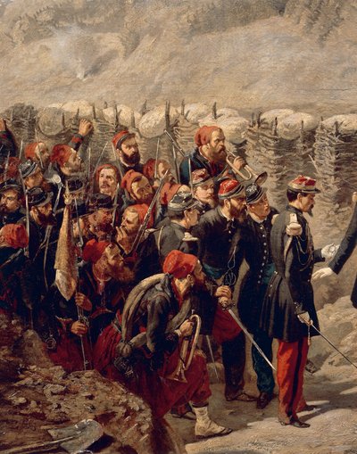 El mariscal Patrice MacMahon con los zuavos en Malakoff de Alphonse Antoine Aillaud