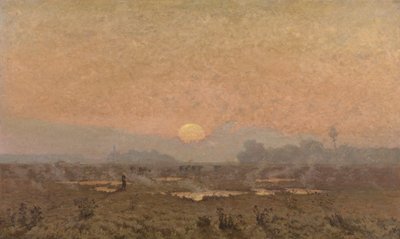 Amanecer en el Kempen (óleo sobre lienzo) de Alphonse Asselbergs