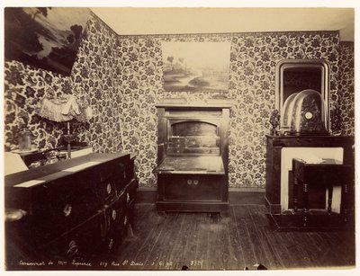 Asesinato de Lady Leprince ... Vista del dormitorio de Alphonse Bertillon