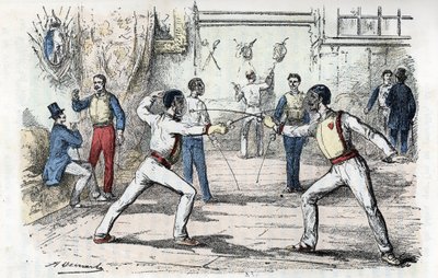 Sociedad y vida social: el grabado de esgrima de "Las necesidades de la vida" de Rengade de Alphonse Demarle