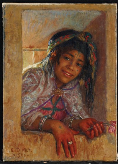 Niña en la ventana de Alphonse Etienne Dinet