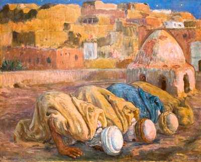 Oración en una terraza de Bou-Saada o Es-Sojoud (óleo sobre lienzo) de Alphonse Etienne Dinet