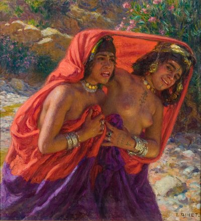 Los Bañistas Asustados; La Fuite des Baigneuses de Alphonse Etienne Dinet