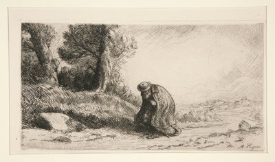 Una vagabunda avanzando por un carril de Alphonse Legros