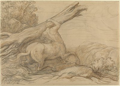 Centauro cargando un tronco de árbol de Alphonse Legros