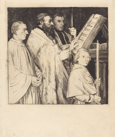 Coristas, 1ª placa (Le lutrin) de Alphonse Legros