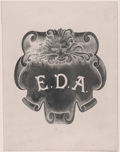 Contraprueba de una impresión de una placa de nombre para Edward D. Adams, ca. 1892 de Alphonse Legros