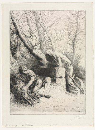 La muerte y el leñador, 1881 de Alphonse Legros