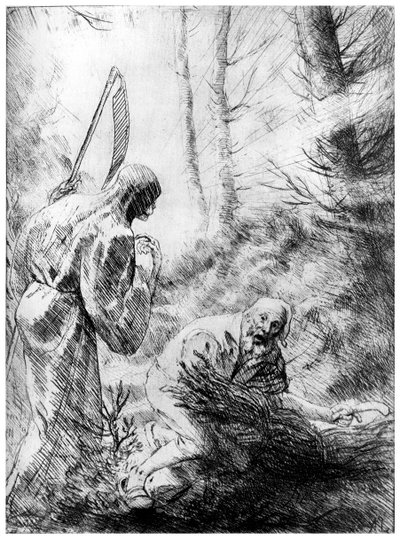 Muerte de un leñador, c1860-1910 1924 de Alphonse Legros