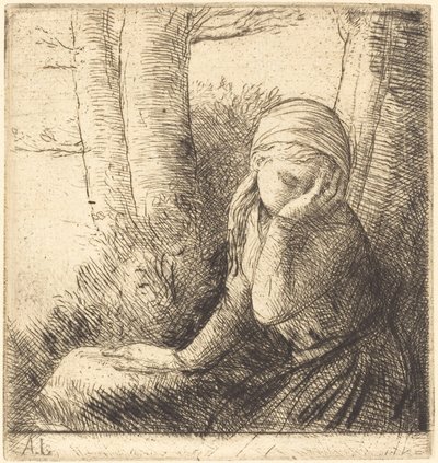 Joven desesperada de Alphonse Legros