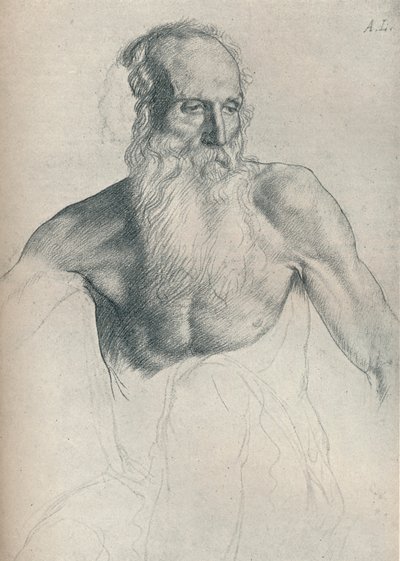 Estudio de anciano con barba larga, c. 1895, 1923 de Alphonse Legros