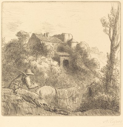 Granja en una Colina (La ferme sur la colline) de Alphonse Legros