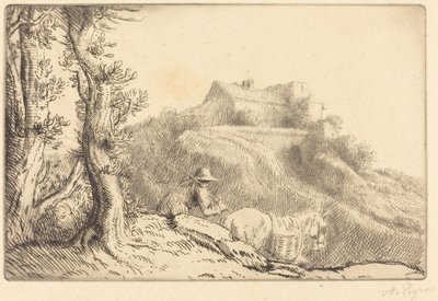 Granja en una colina de Alphonse Legros