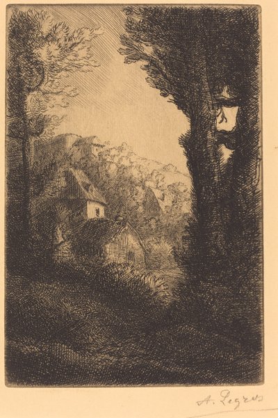 Granja en una colina a la luz del sol La ferme du coteau, Effet de soleil sur le coteau de Alphonse Legros