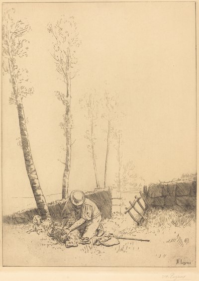 Encontrando la Oveja (Le mouton retrouvé) de Alphonse Legros