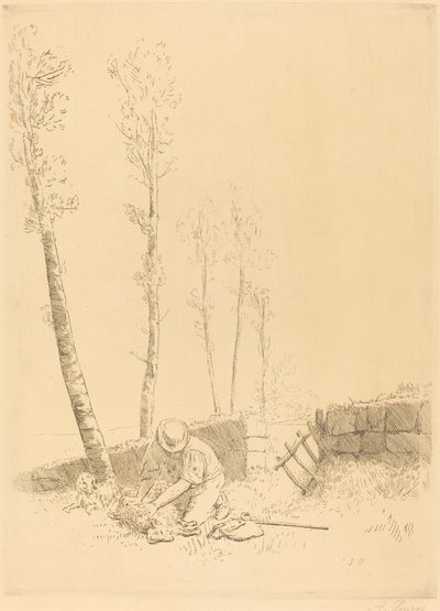 Encontrando la oveja (Le mouton retrouvé) de Alphonse Legros