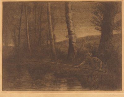 Pescador con una red de aro de Alphonse Legros