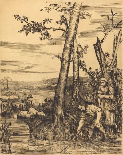 Pescando cangrejos de río de Alphonse Legros
