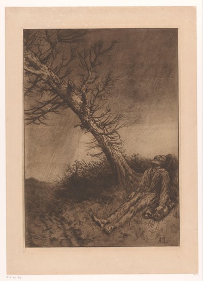 Un viejo moribundo bajo un árbol
La muerte del vagabundo de Alphonse Legros