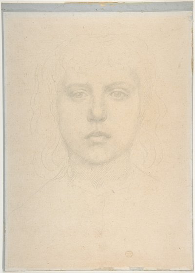 Estudio de cabeza de una niña de Alphonse Legros