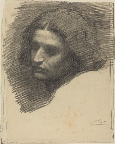 Cabeza de un hombre mirando a la izquierda de Alphonse Legros