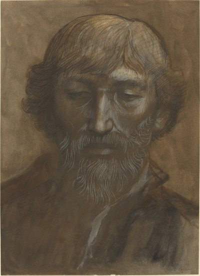 Cabeza de un hombre, cara completa de Alphonse Legros