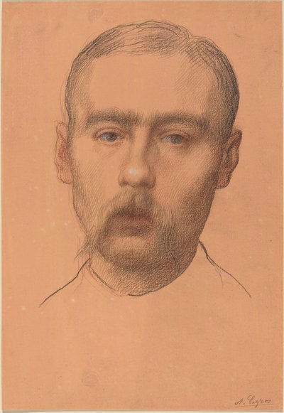 Cabeza de un hombre Posible retrato del profesor E.D. Adams de Alphonse Legros