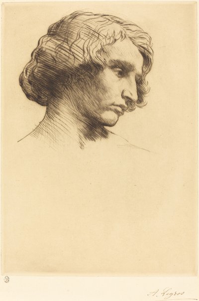 Cabeza de un hombre, 1877 de Alphonse Legros