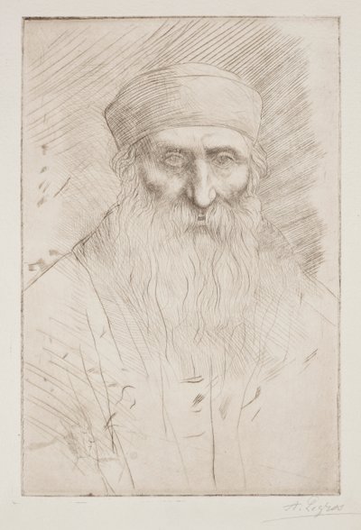 Cabeza de un hombre con barba larga de Alphonse Legros