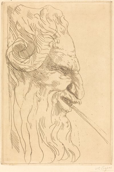 Cabeza de un sátiro (Tête de satyre) de Alphonse Legros