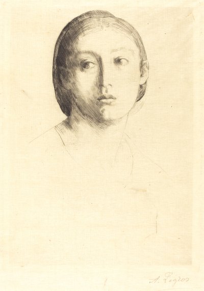 Cabeza de una Joven (Tête de jeune fille) de Alphonse Legros