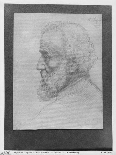 Cabeza de un anciano con cabello largo, 1899 de Alphonse Legros
