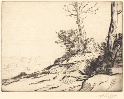 Colina con arbustos de Alphonse Legros
