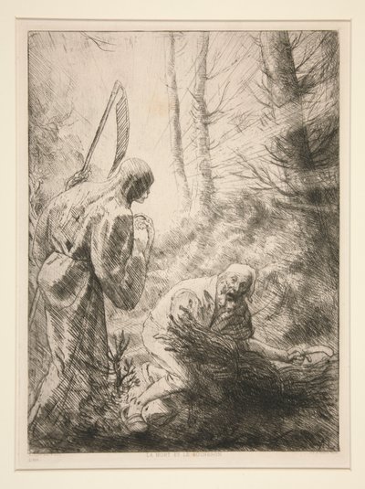 La Mort at le Bucheron, No. 2 (La muerte y el leñador) de Alphonse Legros