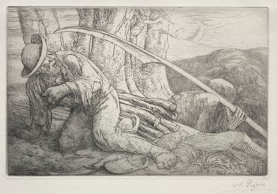 La Muerte y el Leñador (Quinta Placa) de Alphonse Legros
