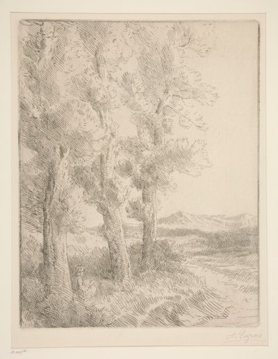 Mujer leyendo: Lección bajo los árboles de Alphonse Legros