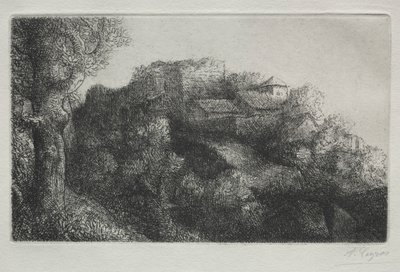 Paisaje (con edificios) de Alphonse Legros