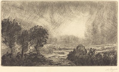 Paisaje con tormenta de Alphonse Legros