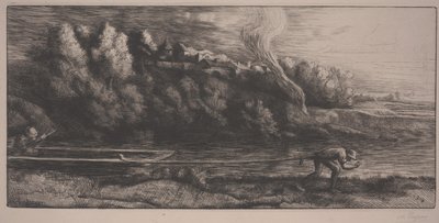 Paisaje con barco de Alphonse Legros