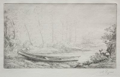 La partida para la pesca, en las brumas de Alphonse Legros