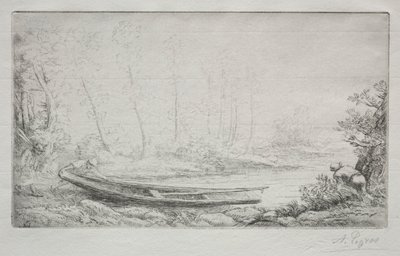 Le Départ pour le pêche, dans les brumes de Alphonse Legros