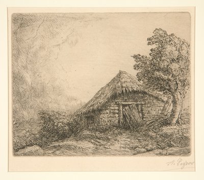 Cabaña en una colina de Alphonse Legros