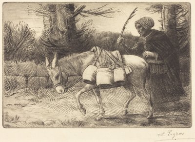 Lechera de Boulogne, 3.ª lámina (Laitière à Boulogne) de Alphonse Legros
