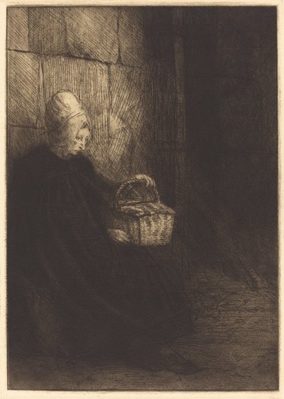 Mujer campesina de Boulogne, llamada La mujer con la cesta de Alphonse Legros