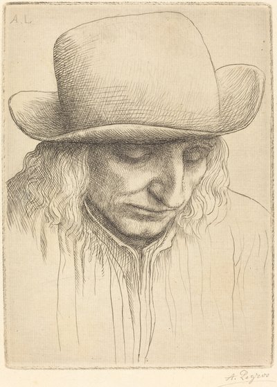 Campesino con Sombrero Redondo de Alphonse Legros