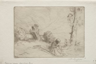 Campesino cerca de una Cerca de Piedra de Alphonse Legros