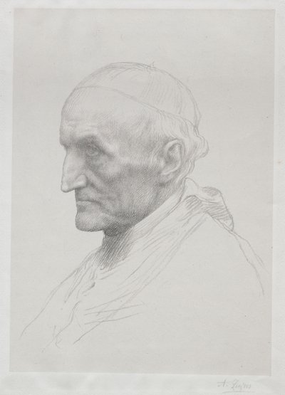Retrato del Cardenal Manning (2ª lámina) de Alphonse Legros