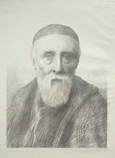 Retrato de George Frederic Watts, segunda placa de Alphonse Legros