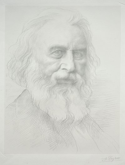 Retrato de Henry Wadsworth Longfellow (2ª placa) de Alphonse Legros